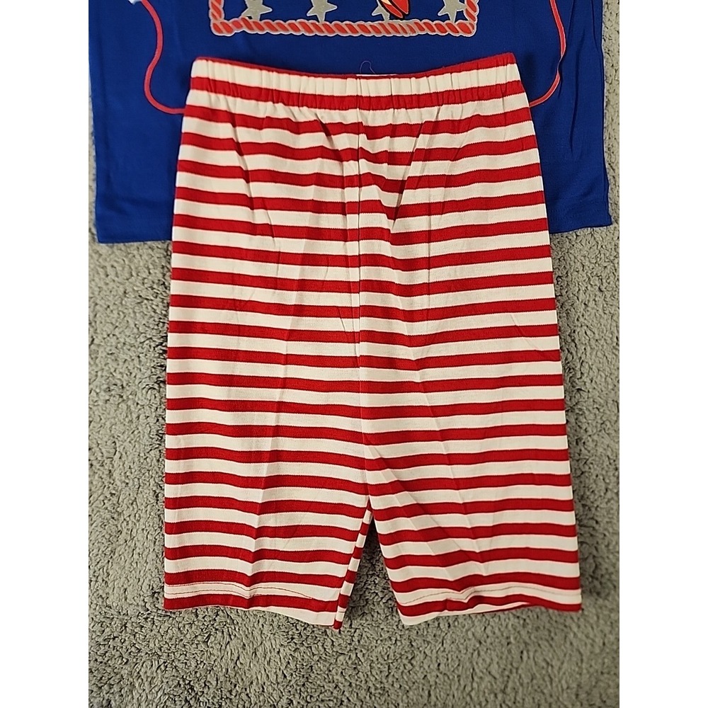 Vintage Tickle Me New York Girls Pajama Set Blue Nautical Pinup Red White Stripe - Picture 10 of 13